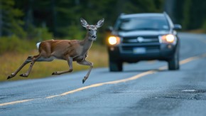 deer on the road